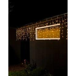 LED Eisregen Lichtervorhang mit weißen Globes^Konstsmide