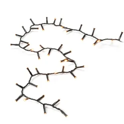 Micro LED Bueschellicherkette Cluster schwarz 30V Innentrafo 200 bernsteinfarbene Dioden^Konstsmide Hot