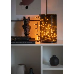 Micro LED Bueschellicherkette Cluster schwarz 30V Innentrafo 200 bernsteinfarbene Dioden^Konstsmide Hot