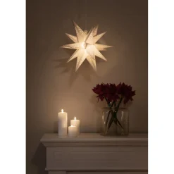 Konstsmide Weißer 3D Papierstern inkl. Anschlusskabel