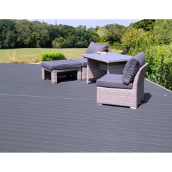 WPC Terrassendiele Exklusiv graubraun mattiert 14,5 x 300 cm^Kovalex Sale