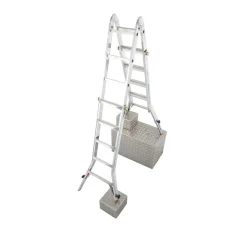 Teleskopleiter TeleVario mit Holmverlängerung 4 x 5 Sprossen^Krause New