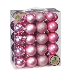 Kugelsortiment 4 und 5 cm Kunststoff 44 Stk Rosa-Mix^