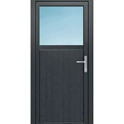 Kunststoff-Nebeneingangstür F02/F02 Easy R anthrazit 98 x 200 cm