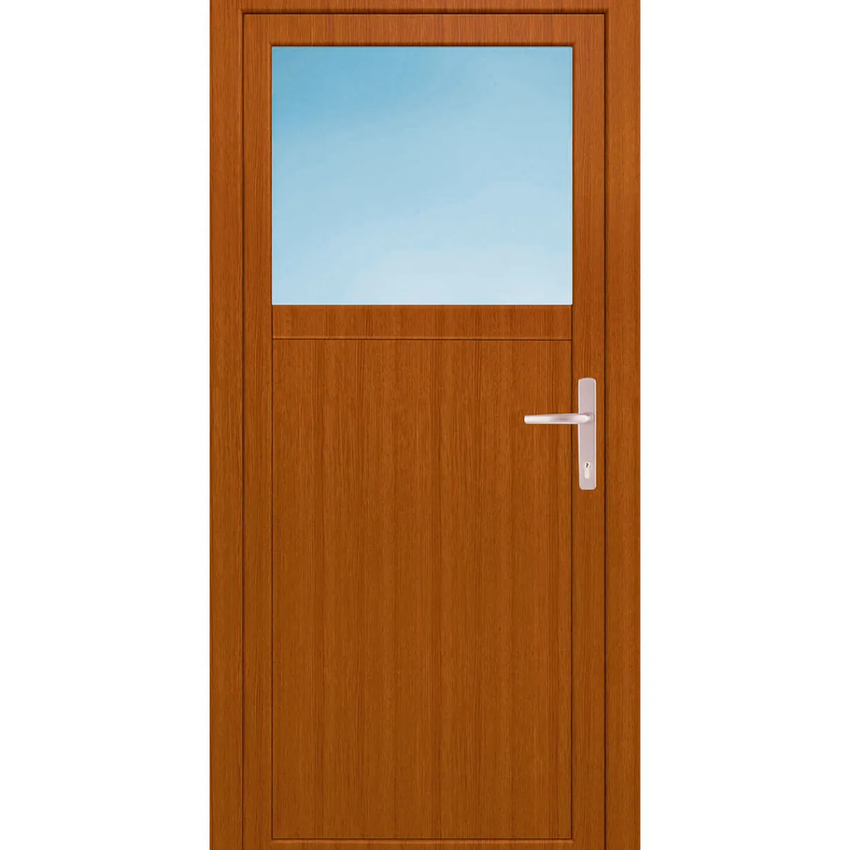 Kunststoff-Nebeneingangstür F02/F02 Easy R Golden oak 98 x 200 cm^ Clearance