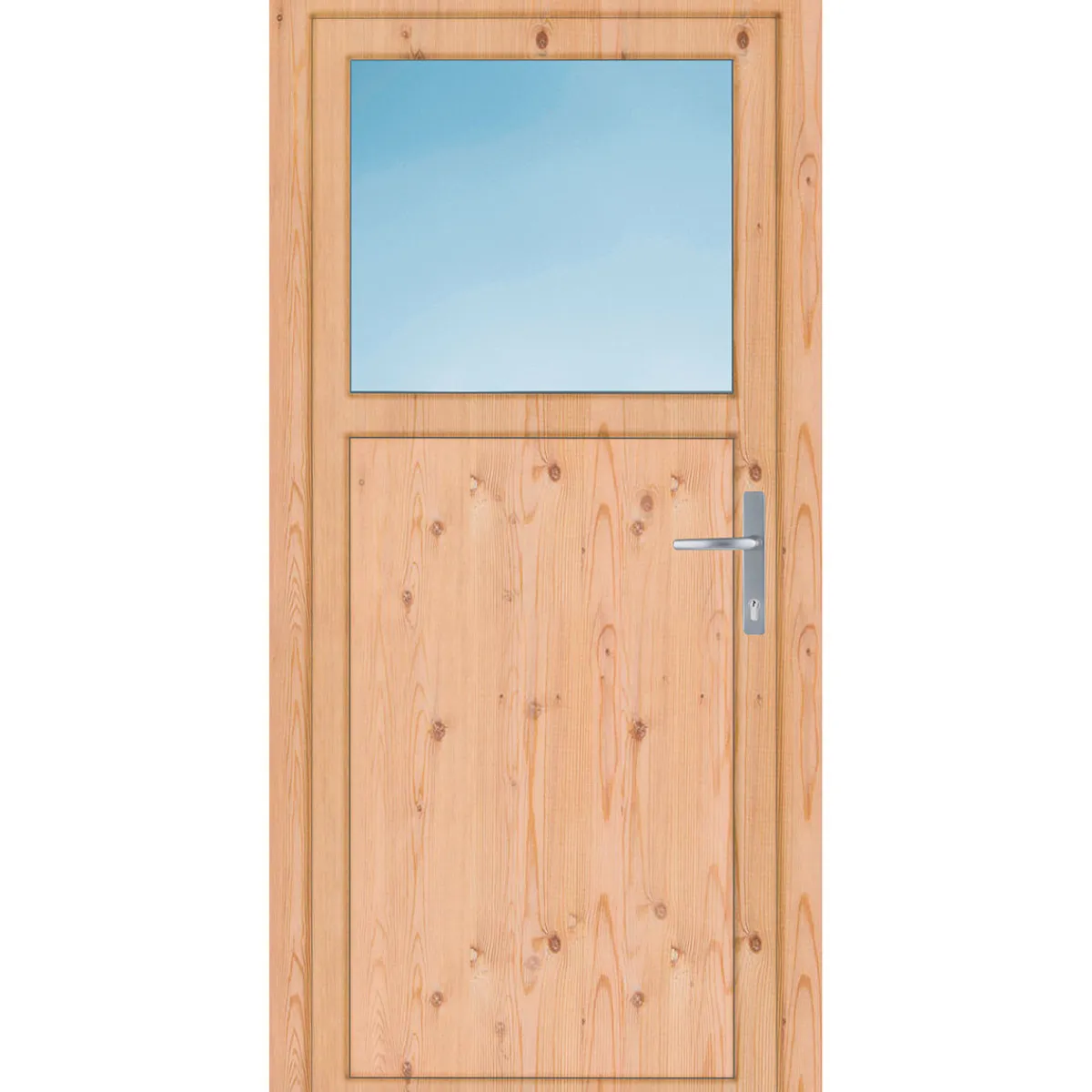 Kunststoff-Nebeneingangstür F02/F02 Easy R Fichte 98 x 200 cm