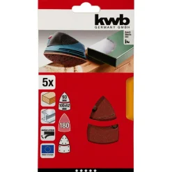 kwb Schleifdreiecke Quick Stick Holz und Metall K180