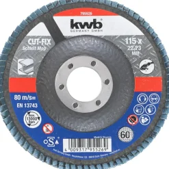 kwb Schleifmop Cut Fix Lamellenschleifteller Metallbearbeitung Durchmesser 115 mm K60