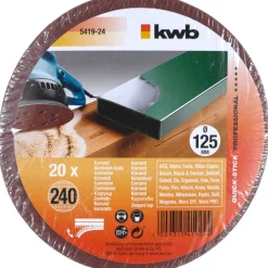 kwb Schleifscheiben Quick-Stick Holz und Metall Durchmesser 125 mm K240
