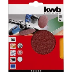 kwb Schleifscheiben Quick-Stick Holz und Metall Durchmesser 125 mm K40