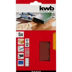 Schleifstreifen Quick-Stick Holz und Metall 93 x 185 mm K120*kwb Hot