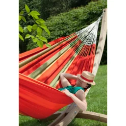 La Siesta Kingsize-Hängematte Flora Chilli Baumwolle