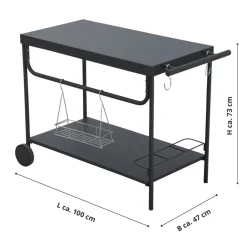 Grill BBQ Rolltisch Serviertisch Grillwagen Servierwagen Beistelltisch Grill^Leco Hot