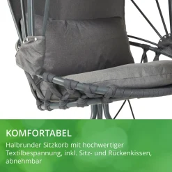 Leco Hängeschaukel mit gemütlichen Polstern und integriertem Sonnendach