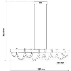 näve LED HL Belleza Metall/KS schwarzLxBxH 100x20x150cm dimmbar