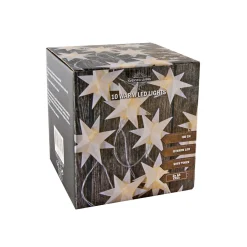LED Kette 10 Sterne Papier weiss