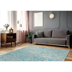 Lederteppich „Finish 100“, türkis/gold