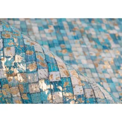 Lederteppich „Finish 100“, türkis/gold