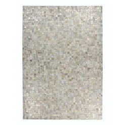 Lederteppich „Rocket 110“ Elfenbein/Gold, 80x150cm