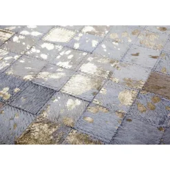 Lederteppich „Rocket 110“ Elfenbein/Gold, 80x150cm