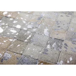 Lederteppich „Rocket 110“ Grau/Silber, 80x150cm^ New