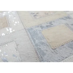 Lederteppich „Spark 110“, grau/silber^