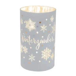 LED-Glaslicht 8LED weiß matt 3xAA Ti 9x15cm* Sale