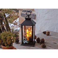 LED-Laterne Clara 14 x 14 x 30 cm schwarz-kupfer