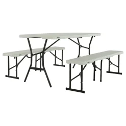 Bierzeltgarnitur 3-teilig 182x76x74 cm Weiß*Lifetime Clearance