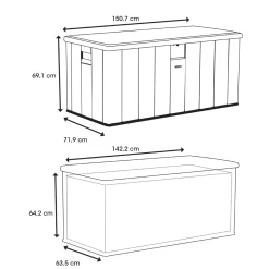 Kissenbox 570 L 71,9x150,7x69,1cm Lichtgrau*Lifetime Sale