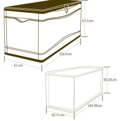 Lifetime Kissenbox 495 L 61x152,5x67cm Lichtgrau