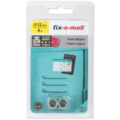 Magnet-Ring Neodym silber D12/8,5 mm 6St.^ New