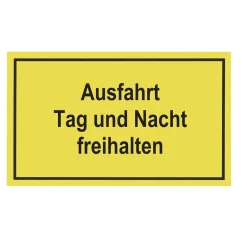 Hinweisschild Ausfahrt Tag und Nacht freihatlten Kunststoff gelb*Metafranc