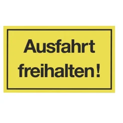 Metafranc Hinweisschild Ausfahrt freihalten Kunststoff gelb