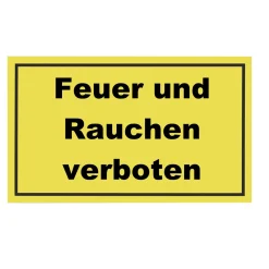 Hinweisschild Feuer und Rauchen Kunststoff gelb*Metafranc Outlet