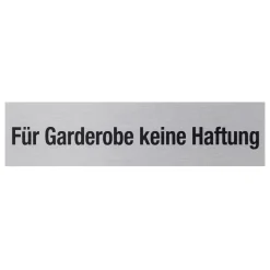 Hinweisschild Für Garderobe Aluminium grau^Metafranc