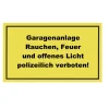Hinweisschild Garagenanlage Kunststoff gelb^Metafranc Hot