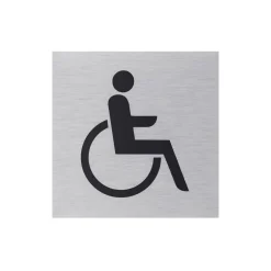 Hinweisschild Rollstuhl Aluminium grau^Metafranc