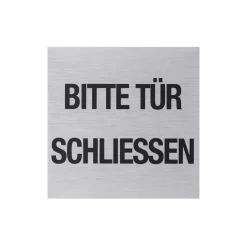 Hinweisschild Tür schließen Aluminium grau^Metafranc Sale