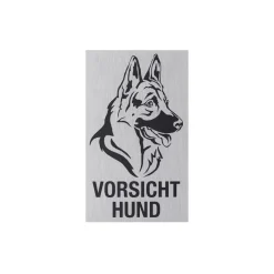 Hinweisschild Vorsicht Hund Aluminium grau*Metafranc Clearance