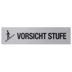 Metafranc Hinweisschild Vorsicht Stufe Aluminium grau