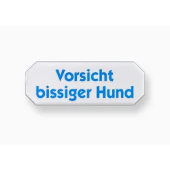 Hinweisschild Vorsicht bissiger Hund Kunststoff weiß*Metafranc Discount