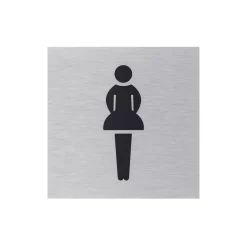 Metafranc Hinweisschild WC Damen Aluminium grau