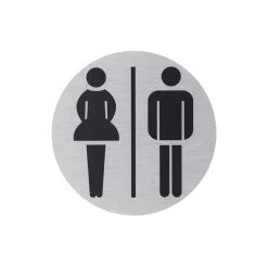 Metafranc Hinweisschild WC Damen und Herren Aluminium grau