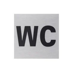 Hinweisschild WC Text Aluminium grau*Metafranc Sale