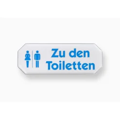 Metafranc Hinweisschild zu den Toiletten Kunststoff weiß