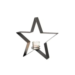 Metallstand Stern mit Teelichtglas anthrazit matt LxBxH 35 x 6 x 35 cm^ Sale