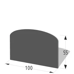 Metallvorlegeplatte Segmentbogen 100 x 55 cm schwarz* Discount