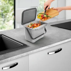 Metaltex Bio-Abfallsammler Bin Tex 19,3 x 24,6 x 19 cm grau