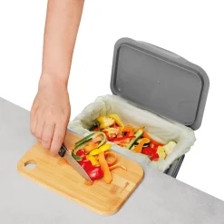 Metaltex Bio-Abfallsammler Bin Tex 19,3 x 24,6 x 19 cm grau